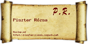 Piszter Rózsa névjegykártya